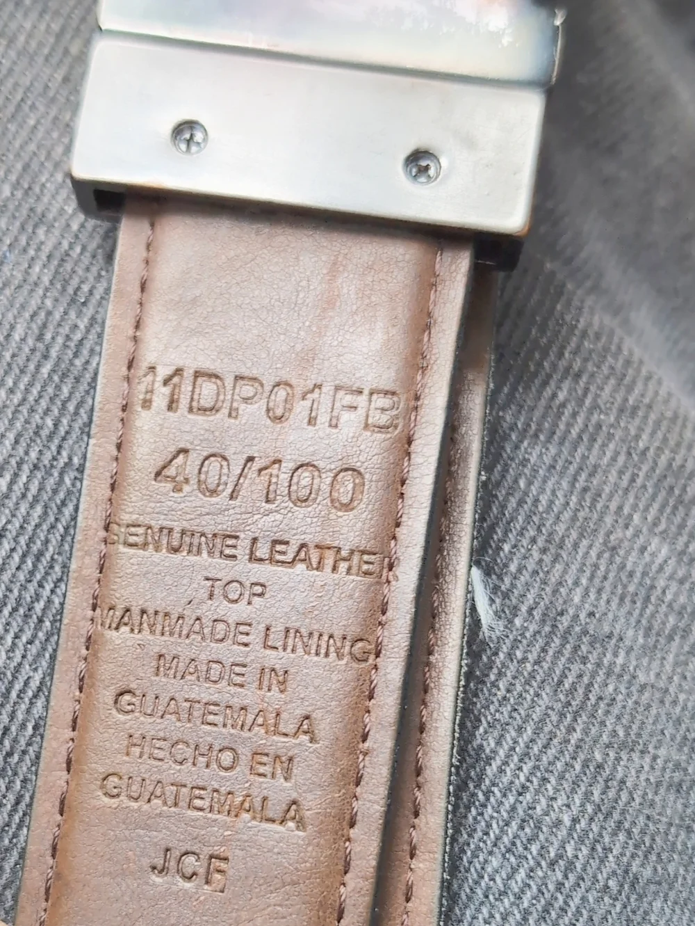 Kenneth Cole Reaction Black Leather Belt Sz 40 with Gunmetal Buckle